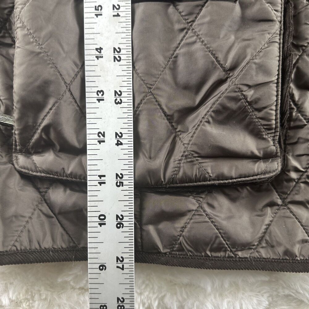 Eddie Bauer Brown Quilted Puffer Bomber Jacket Women's Size Large Zip Front - Picture 12 of 16